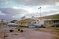 Large aerial advertising array fixed to a Cessna 172 at Fort Lauderdale in 1973. This supported illuminated messages.
