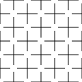 The original Ehrenstein illusion, where the grating pattern of dark segments produce the illusion of brighter circles and squares.