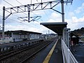 A view of the station platforms and tracks.