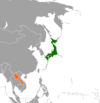 Location map for Japan and Laos.