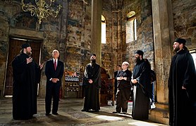 Joe Biden on a tour of the Visoki Dečani in 2009