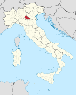 曼托瓦省在意大利的位置