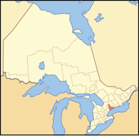 达勒姆区位于安大略省的位置