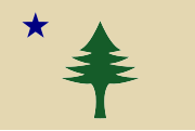 A modern version of the original flag using the pine from the merchant and marine flag