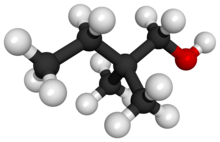 Ball and stick model of 2,2-Dimethyl-1-butanol