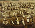 Image 36The Spanish Armada and English ships in August 1588, (unknown, 16th-century, English School) (from History of England)