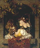 Two women on a balcony