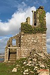 Facing the decorative folly atop Mount Edgcumbe Country Park