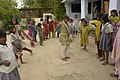 Girls play hopscotch in Juara, Madhya Pradesh.