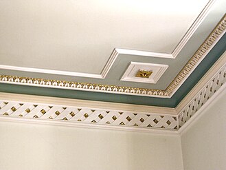 Garthmyl Hall Gilded ceiling decoration