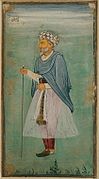 17th century Mogul miniature of an old courtier from the reign of Jahangir