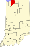 拉波特郡在印第安纳州中的位置