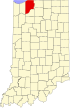 State map highlighting LaPorte County