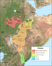 Map of Oromo-language varieties and dialects