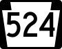 Pennsylvania Route 524 marker