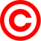 A plain red letter C inside a circle