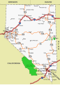 Road map of Nevada
