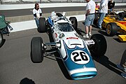 A Lola champ car driven by Rodger Ward in the 1966 Indianapolis 500