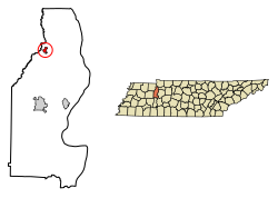 Location of Big Sandy in Benton County, Tennessee.