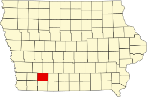Map of Iowa highlighting Adams County