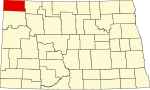 标示出迪瓦德县位置的地图