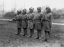 B&W photo of Indian soldiers with turbans