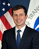 The official portrait of Pete Buttigieg.