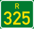 Regional route R325 shield