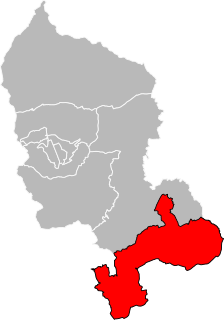 Situation of the canton of Delle in the department of Territoire de Belfort