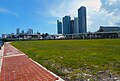 Open field where newspaper building once stood