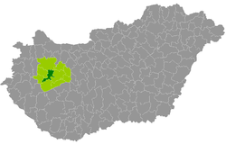 Ajka District within Hungary and Veszprém County.