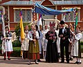 Traditional Finnish farmer wedding dress in Jomala, Åland