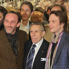 Karl Markovics, Andreas Schmidt, Adolf Burger and August Diehl at the Premier of The Counterfeiters at the Berlinale 2007