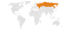 Location map for the Dominican Republic and Russia.