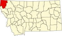 蒙大拿州林肯县地图