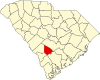 State map highlighting Bamberg County