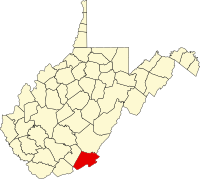 西维吉尼亚州门罗县地图