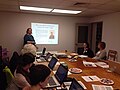 Mary Mark Ockerbloom, Wikipedian in Residence at the Chemical Heritage Foundation, leading the Philadelphia Arts and Feminism edit-a-thon.