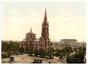The church and the square ("Weltzin Platz") ca 1900
