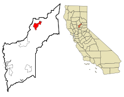 Location in Yuba County and the state of California