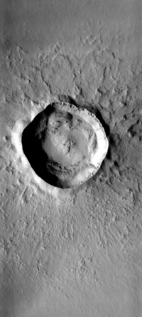 2001火星奥德赛号的热辐射成像系统（THEMIS）拍摄祖尼尔撞击坑