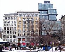 Viewed from Union Square. From left to right, the buildings shown are the Lincoln Building, Springler Building, 15 Union Square West