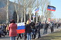 顿涅茨克亲俄民众上街游行2014年3月9日。