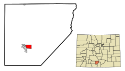 Location of the Alamosa East CDP in Alamosa County, Colorado