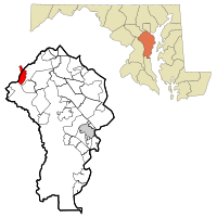 Location of Jessup, Maryland in Anne Arundel County