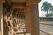 Yogini images inside the perimeter wall and walkway