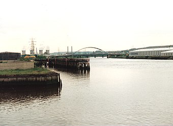 Derwenthaugh Staith with storage tanks, around 1987