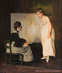 Elizabeth Coffin, Portrait of the Artist in Conversation with Subject (unfinished), c. 1890, Nantucket Historical Association