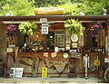 A hot dog stand located northeast of Huntington