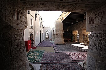 The Abu Haggag Mosque is integrated into the Luxor temple from the 14th century BC, which has made it the oldest continuously used temple.